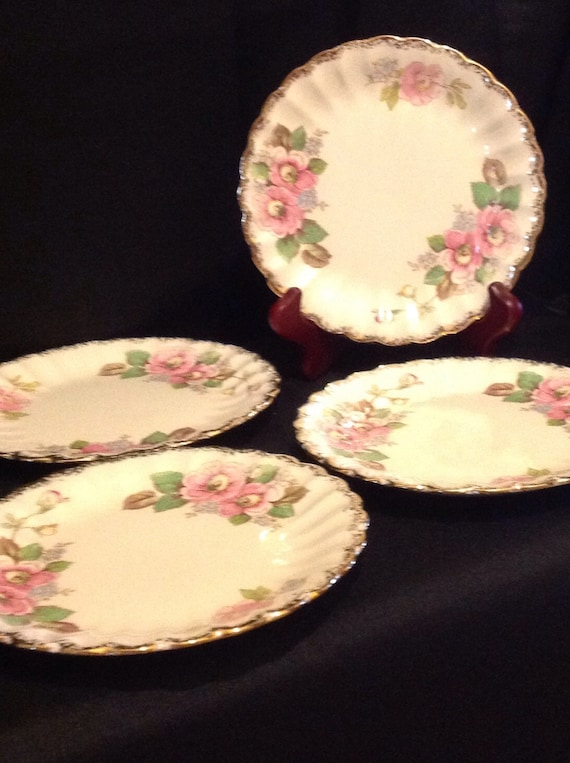 Set of 4 beautiful vintage Limoges China Rose