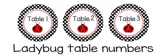 items similar to printable ladybug table numbers for