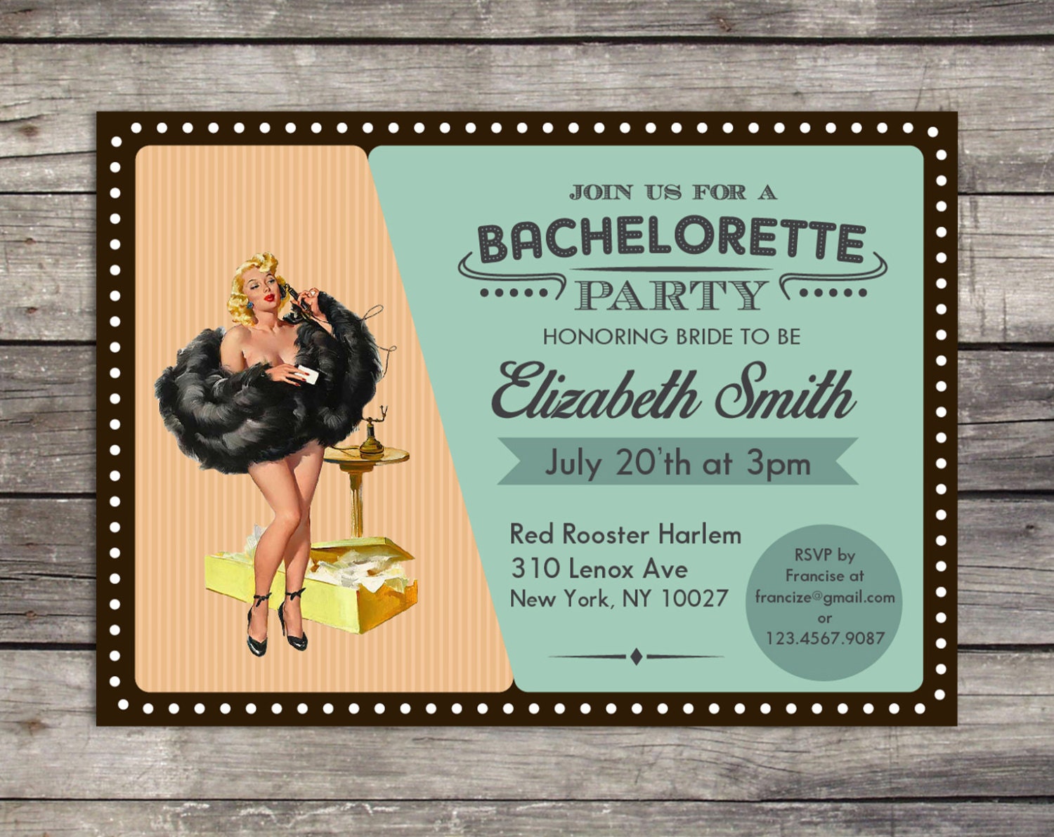 Pin Up Girl Bachelorette Party Invitations 10