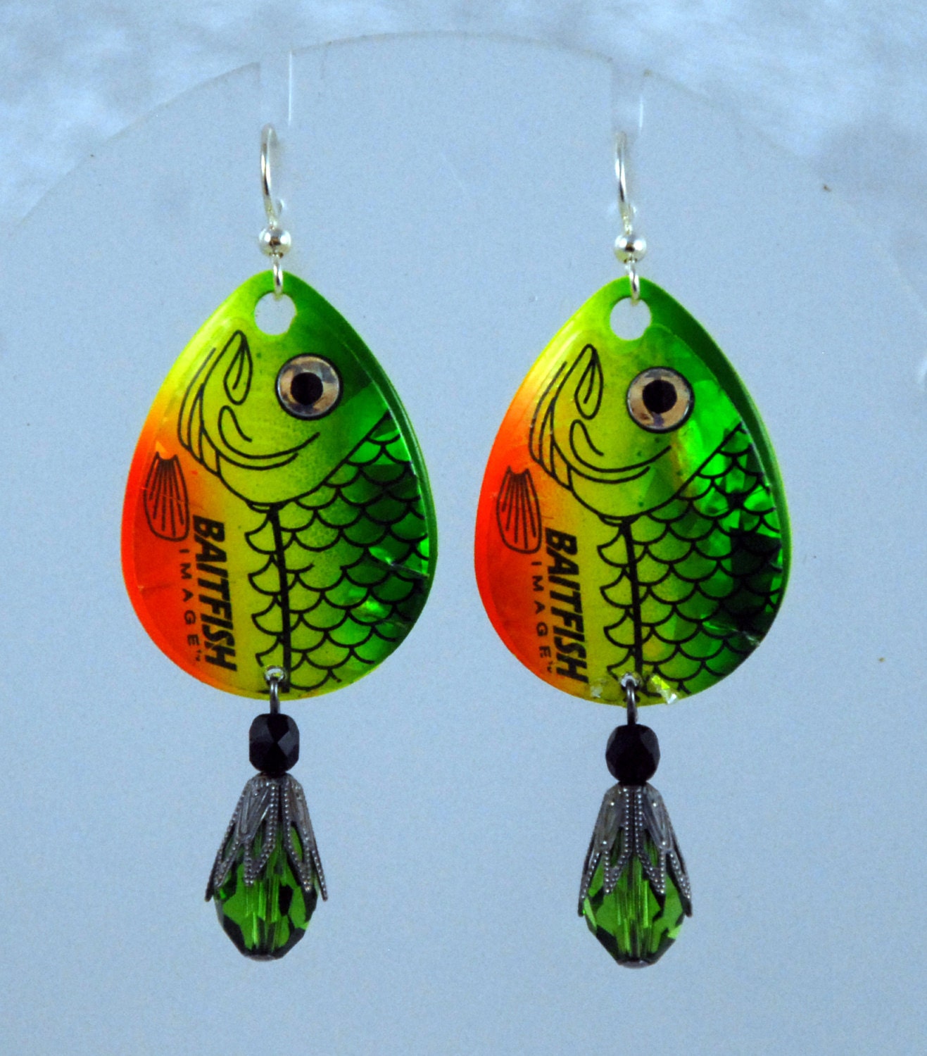 Firetiger Baitfish Spinner Earrings