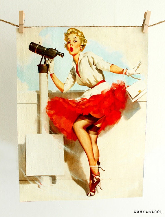 Items Similar To Pin Up Girl Fabric Vintage Fabric Pin Up Model Fabric Unique Fabric Oxford 7127