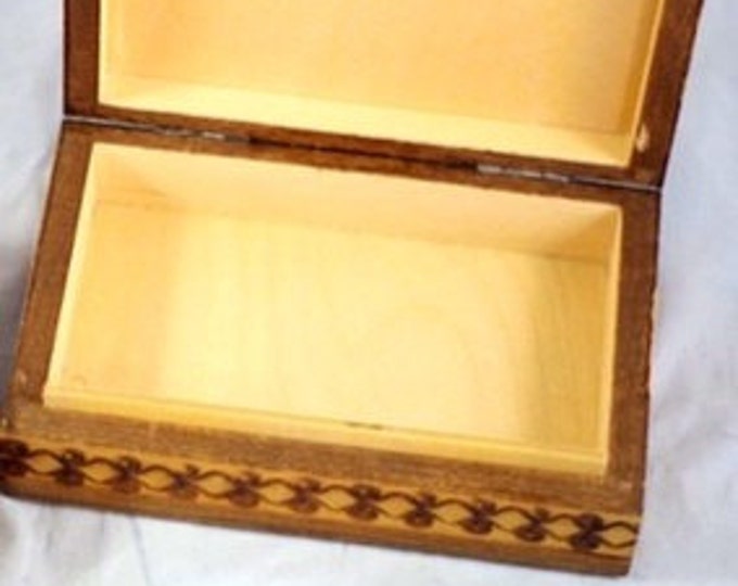 Storewide 25% Off SALE Beautiful 6" Wooden Box Carved Intricate Design on top of the lid