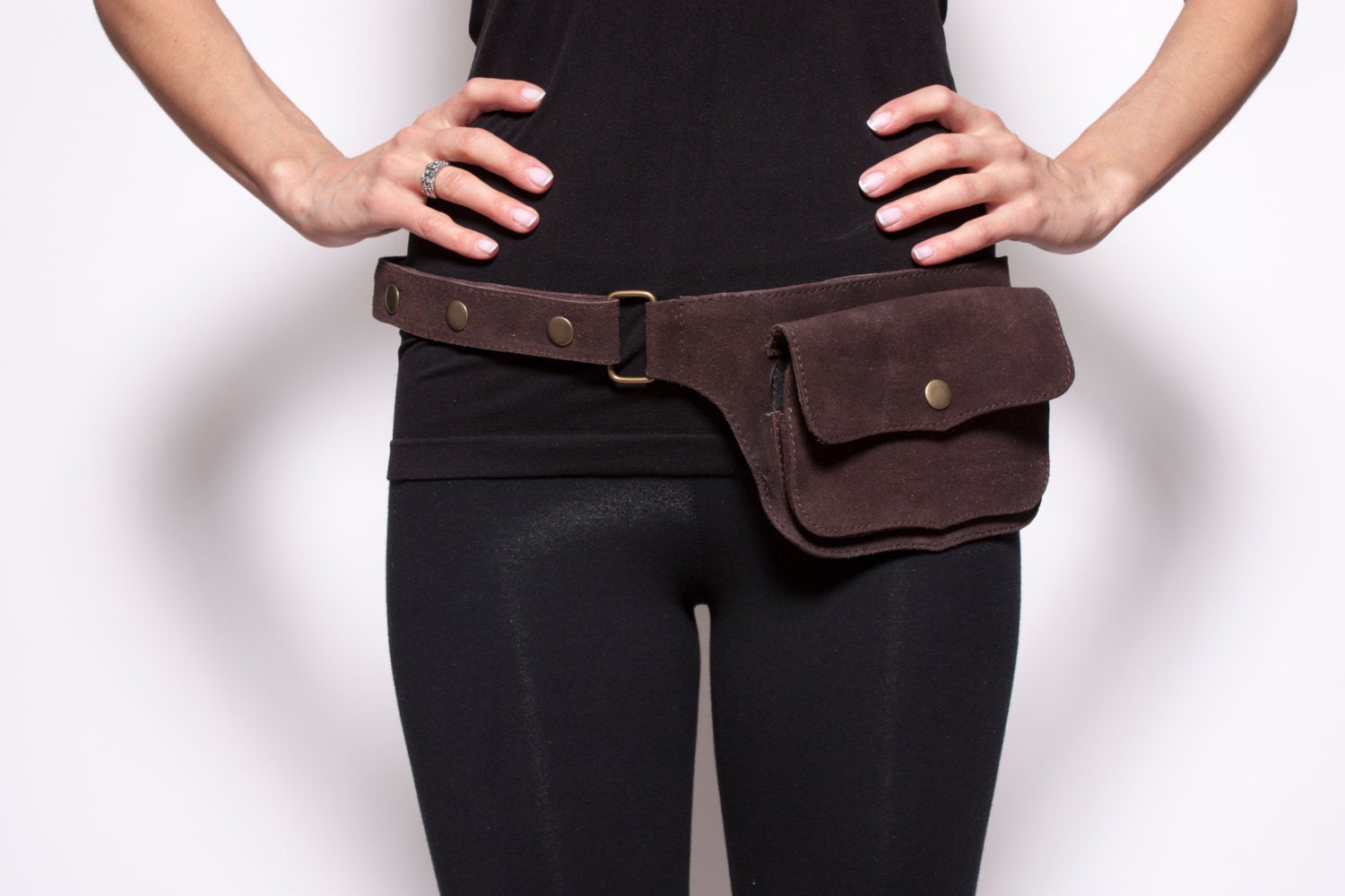 suede waist bag