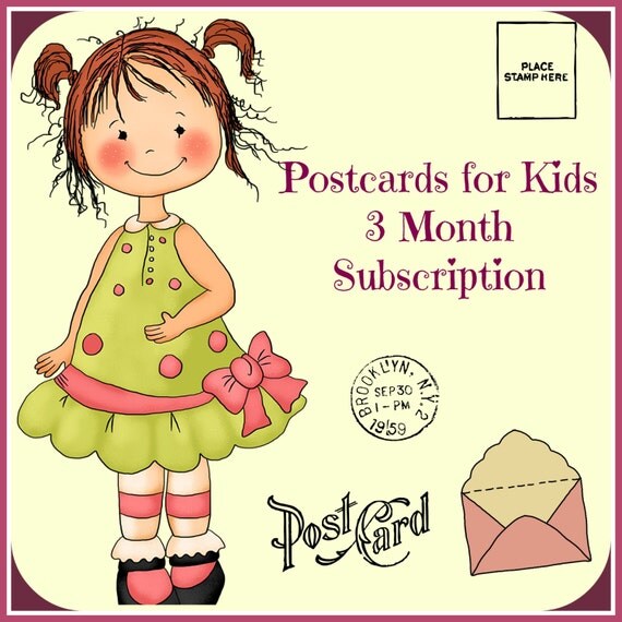 Items similar to Postcard Subscription for Kids 3 months on Etsy