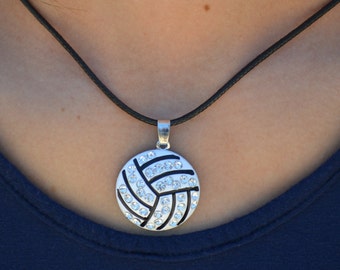 Volleyball Necklace, Volleyball Team Gift, Volleyball Jewelry, Large Volleyball Pendant Necklace, Volleyball Jewelry, Volleyball Gift