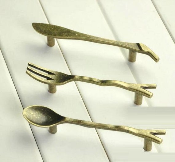Bar Spoon Fork Knife Knob /Kitchen / Door Handles