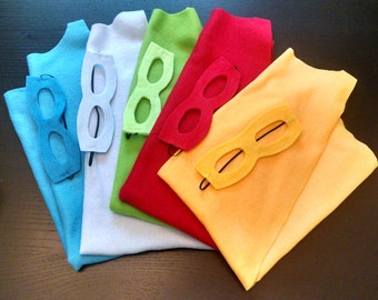 Children Plain Fleece Superhero Cape and Matching masks