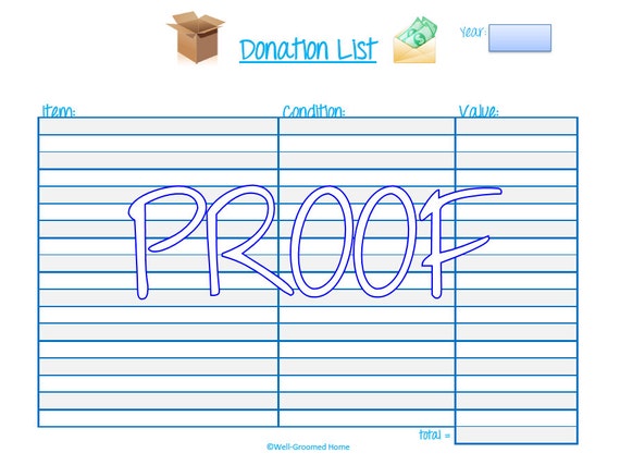 Items similar to Printable Donation Tracker on Etsy