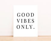 Printable Art Typography Art Print "Good Vibes Only" in Pink Home Decor Office Decor Poster Printable Art Typography Art Print "Good Vibes Only" in Pink Home Decor Office Decor Poster