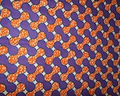 African Dutch Wax Hollandais Fabric Purple Orange 100% Cotton/ Sold per yard/Ankara/ African Fashion/African Home Decor/ Upholstery