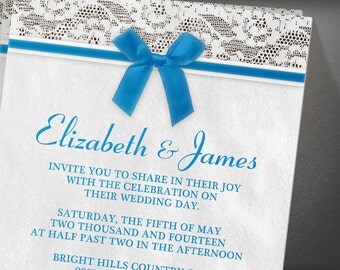 Blue and White Wedding invites