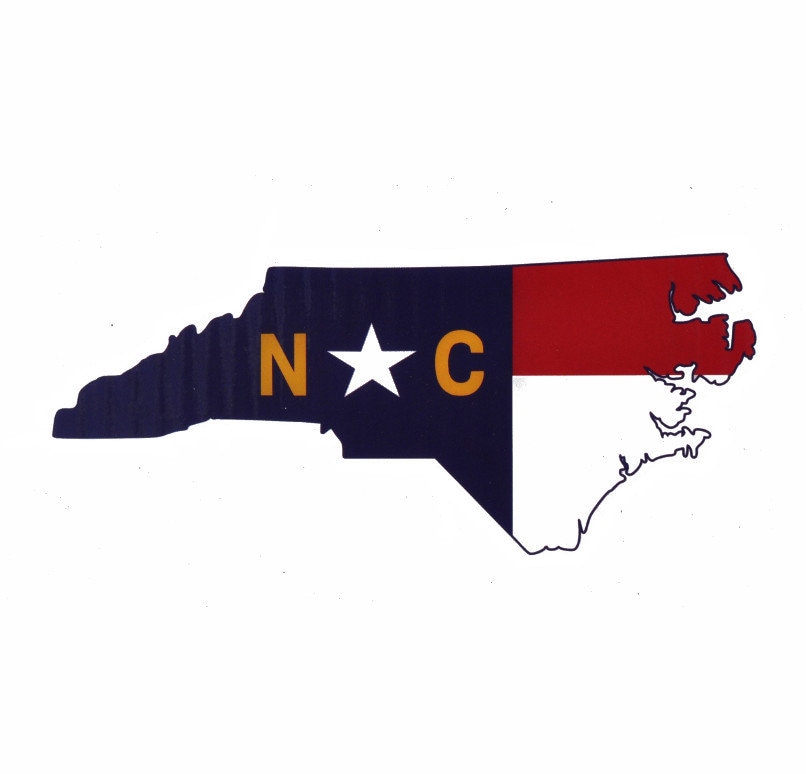 5 North Carolina State Flag Decal Sticker by TSHIRTeesonetsy