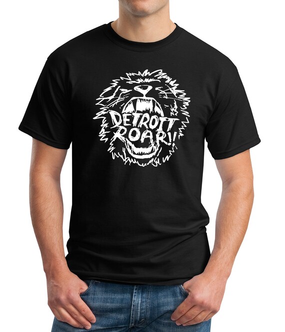 Items similar to Detroit Lions Roar!! Screen Print TShirt Black Shirt, Sizes S5XL Great Gift