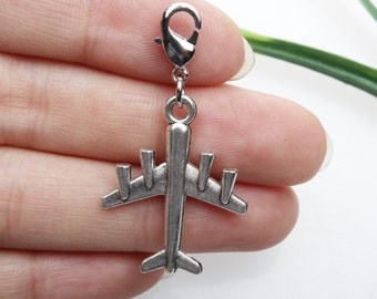 Own Charm 22x28mm Antique silver 3D planes airplanes aircrafts Charms Pendants