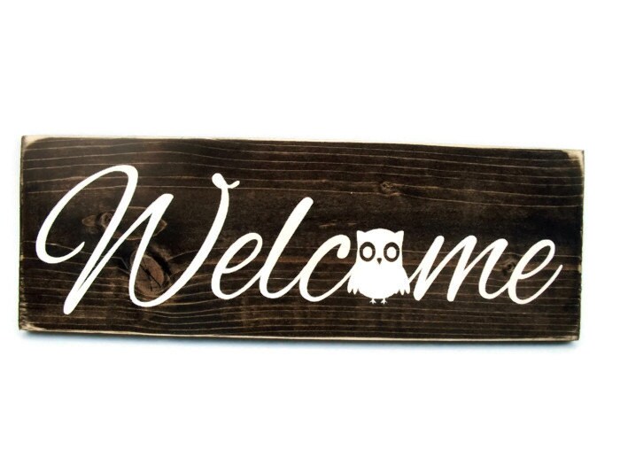 Owl Sign Rustic Wood Home Decor 1104