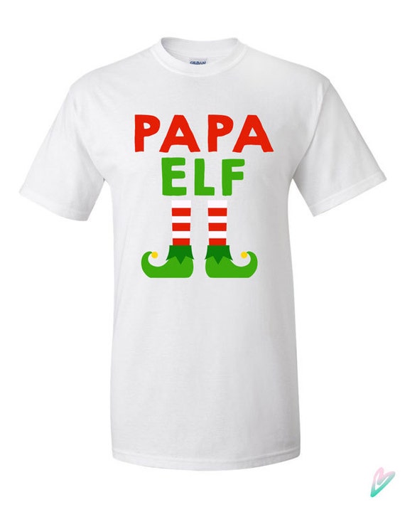 Papa Elf Christmas T-shirt Tshirt Tee Shirt Gift Xmas Holiday