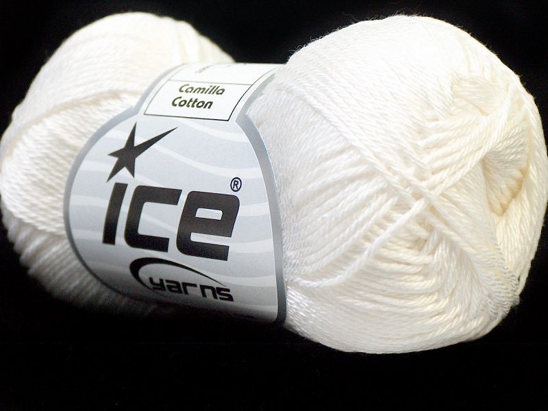 White Mercerized Cotton Yarn Sport Weight ICE Brand Camilla