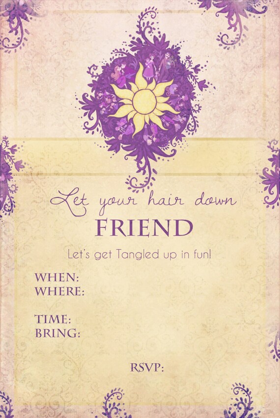 Tangled+Templates ... similar to Tangled Rapunzel Invitations (Printable Template) on Etsy