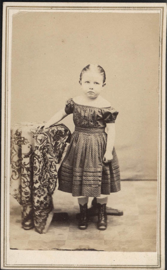 vintage photo Civil WAr Costume CDV Little Girl Photo by maclancy