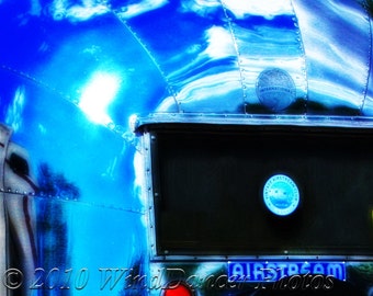 Airstream Trailer - Fine Art Photo - Vintage Trailer - 8x10 Matted Photo - Airstream Photo - Kitsch - Home Decor - Wall Decor - Blues