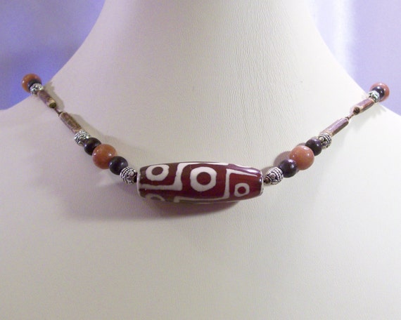 Ancient Tibetan Style DZI Bead Necklace