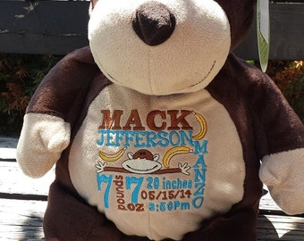 personalized stuffed monkey