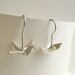 Origami Earrings Silver Crane and Boat earrings Origami Crane Origami Bird Origami Boat Origami Jewelry