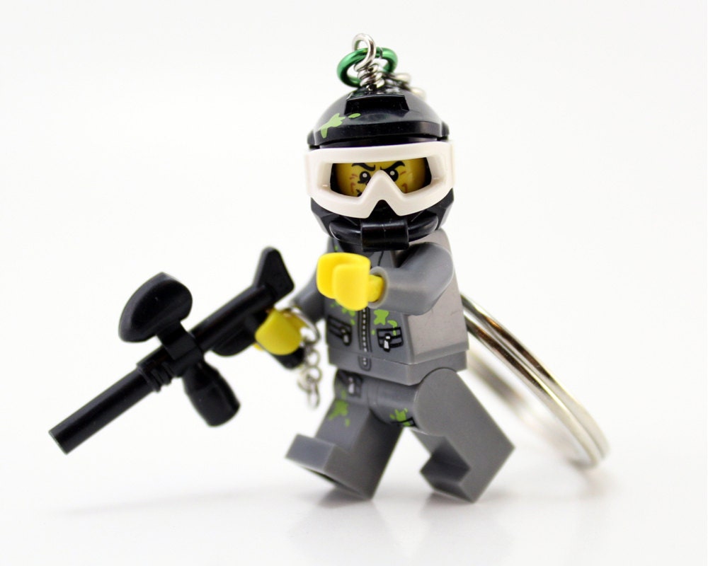 Paintball Player Keychain made from Series 10 LEGO r