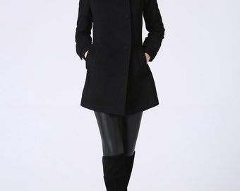 wool jacket black wool coat dress coat womens jackets long