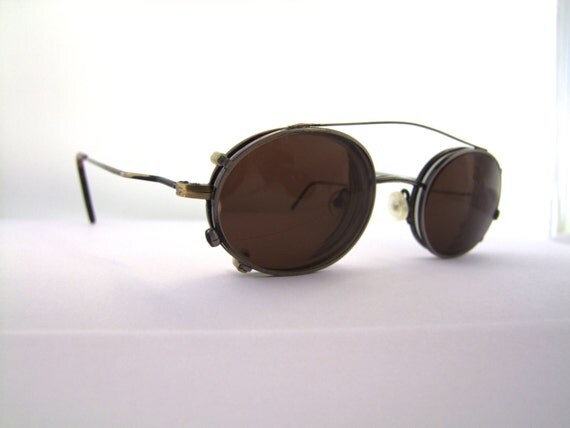L.A. Eyeworks Vintage Eyeglasses/ with Clip on sunglasses