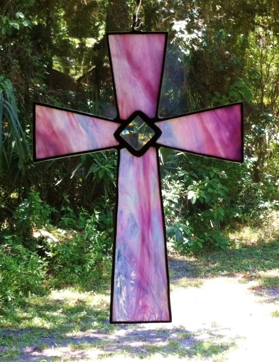 Beautiful Lavender and Pink Stained Glass by StainedGlassAndMore