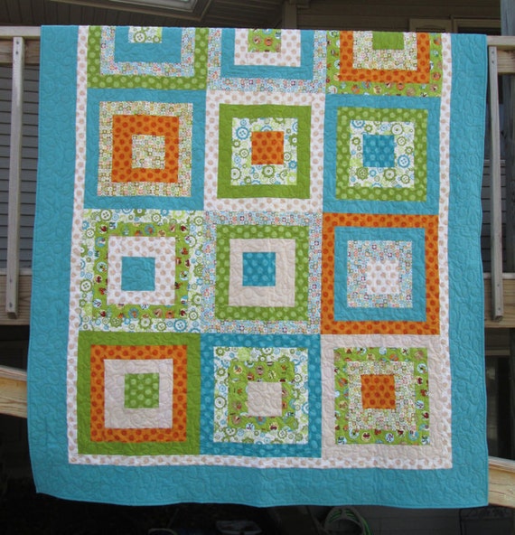 Building Blocks Twin Size Bed Quilt