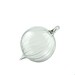 Hand Blown Glass Ornament, Scalloped Clear Glass
