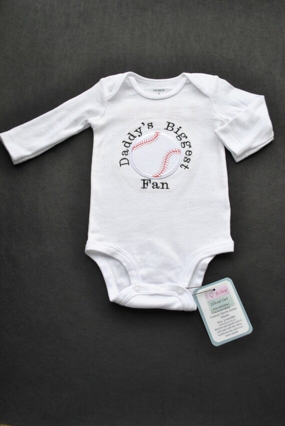 Items similar to Father's Day Onesie Custom Jersey Daddy's Biggest Fan