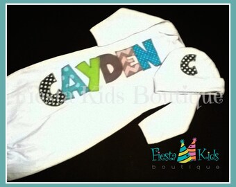 Newborn boy coming home outfit, infant gown with mitten cuffs, baby hat, baby outfits for boys, infant boy clothes