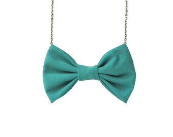 Green Bow Tie Necklace , Casual funky bowtie