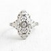 RESERVED for Katy - SALE - Antique 10K White Gold Diamond Ring - Art Deco 1920s Size 6 Engagement Shield Design Fine Jewelry