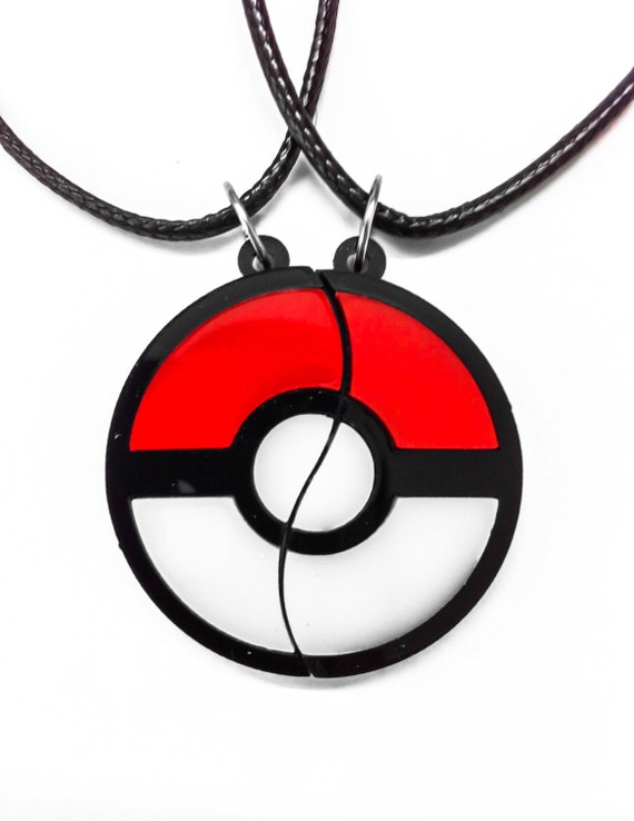 Pokeball Necklace Friendship Pendant or Key Chain by KarenKatrjyan