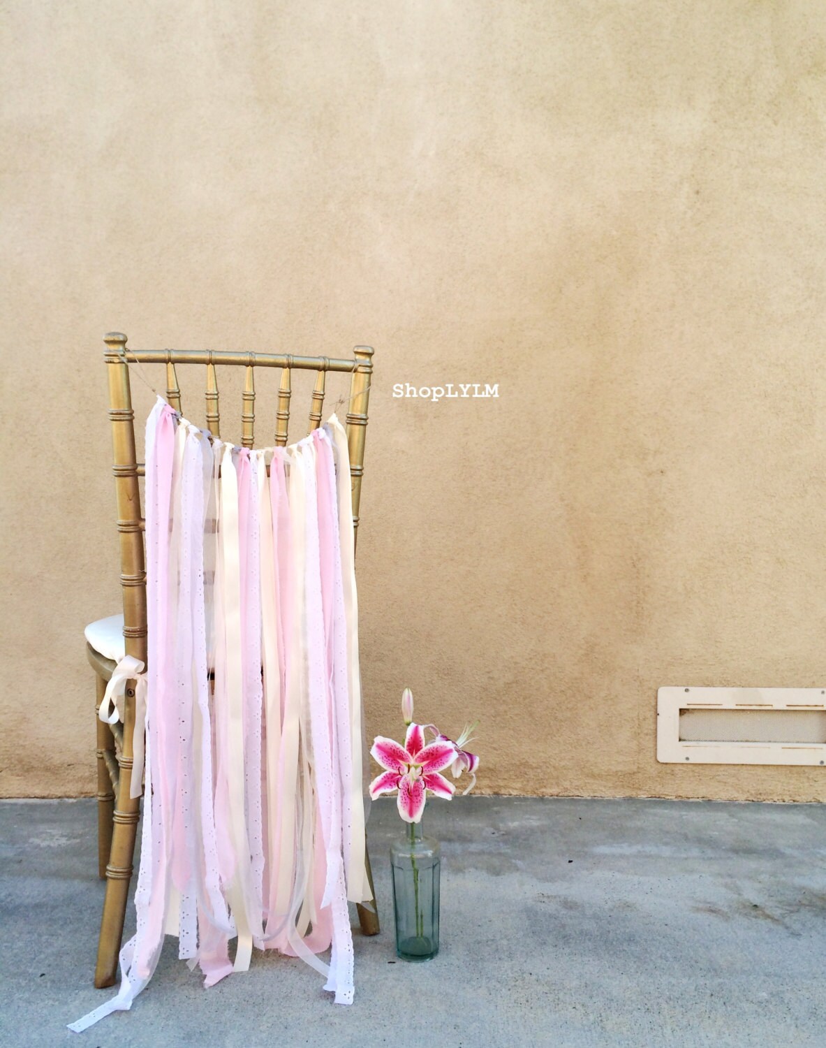 Ribbon Chair Cover Wedding Chair Decor Bridal by LuckyYouLuckyMe