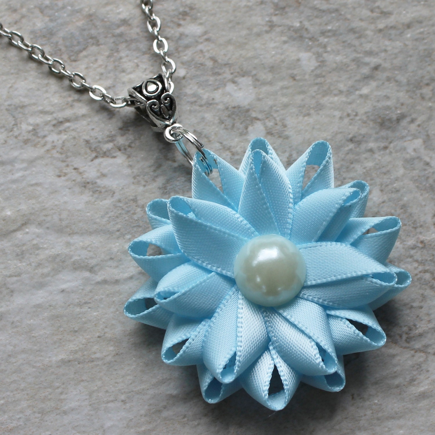 Light Blue Necklace Pearl and Pale Blue Necklace Sky Blue