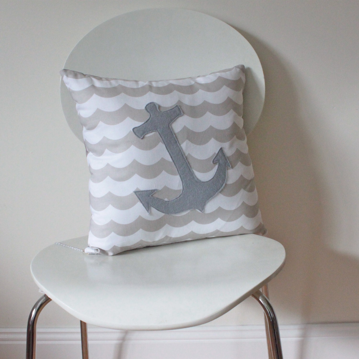 SALE Anchor Throw Pillow Cover Nautical Sailor made to fit a