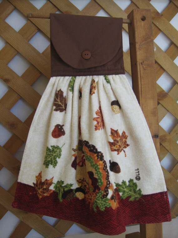 Thanksgiving Kitchen Tea Towel Thanksgiving by SnowNoseCrafts