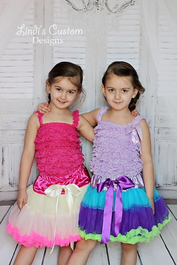 Set of 2 Princess Twirling Ruffle Petticoats for Twin Girls