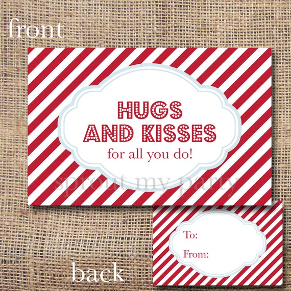 Printable Hugs and Kisses Treat Bag Topper Great for