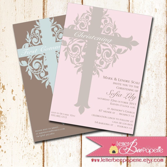 Baptism Cross Invitations 5