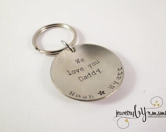 Personalized Keychain - Dad - Mens - Womens - Kids Names - Mother - Father - Grandma - Grandpa - Friend - Fathers Day - Hand Stamped