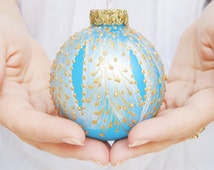 Faberge Inspired Christmas Ornament || glass ball, bauble, hand painted ...