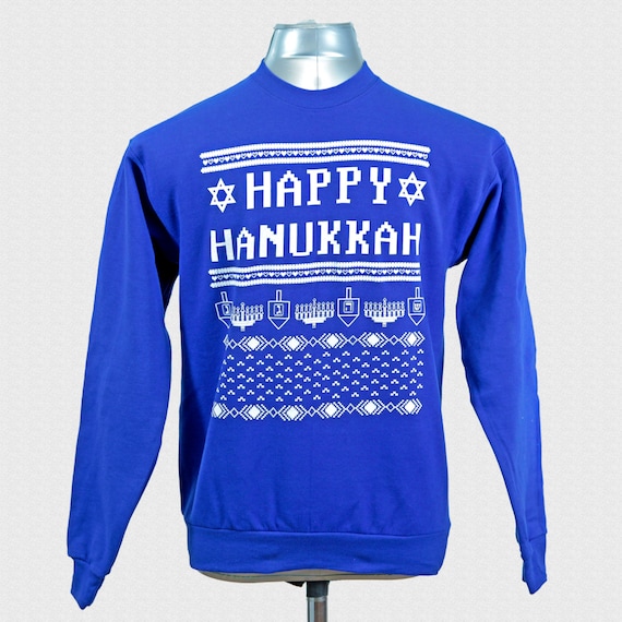 Festified Ugly Hanukkah Sweater in Blue Ugly Hanukkah Sweaters