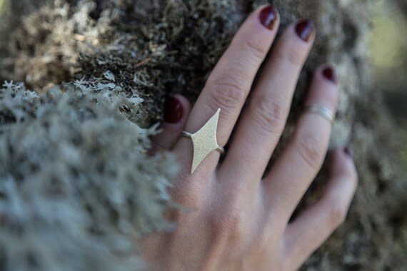 ... Sterling Silver Ring-Geometric Ring-Gothic Ring-Statement Ring Under