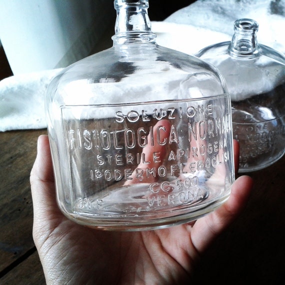 Vintage Italian Glass Medicine Bottle IV Bottle by DownAnyRoad